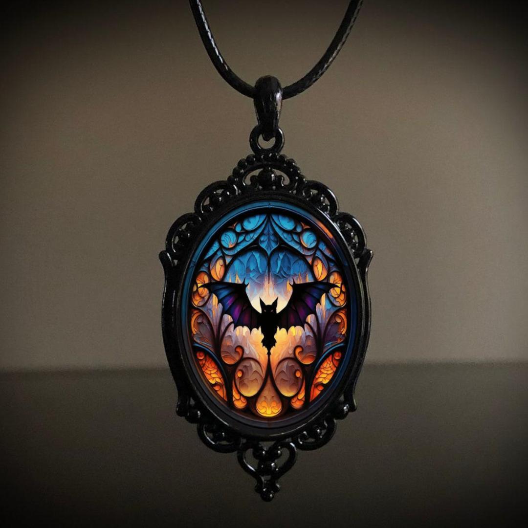 Retro Gothic Crow Cross Pendant Necklace