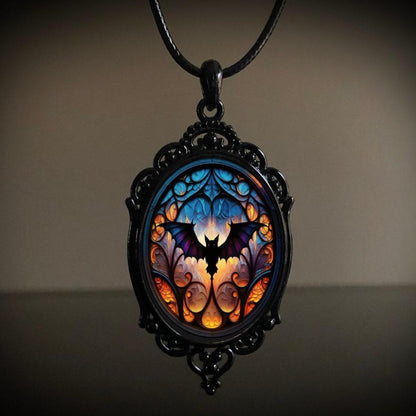 Retro Gothic Crow Cross Pendant Necklace