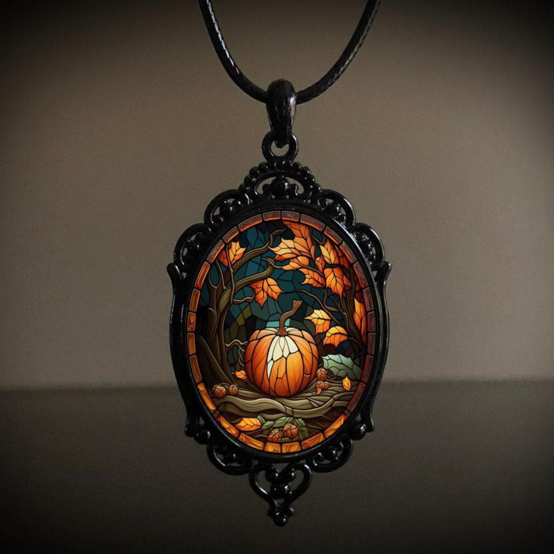 Retro Gothic Crow Cross Pendant Necklace