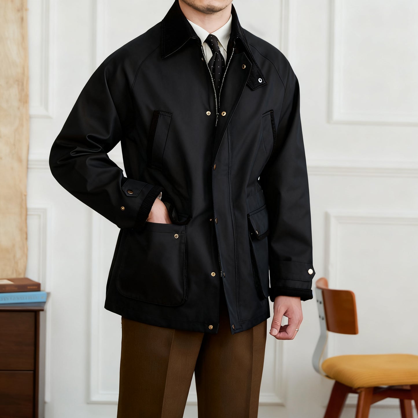 Retro Gradient Twill Waterproof Jacket
