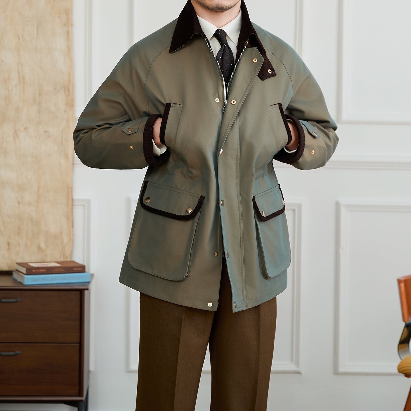 Retro Gradient Twill Waterproof Jacket