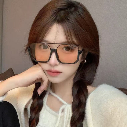 Retro Half-Frame Sunglasses