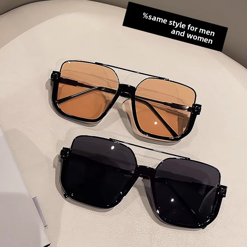 Retro Half-Frame Sunglasses