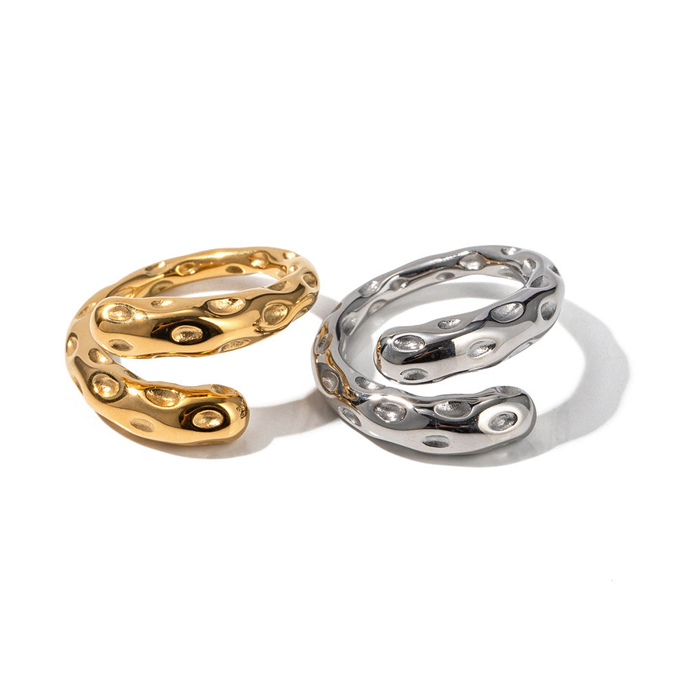 Retro Hammered Open Ring