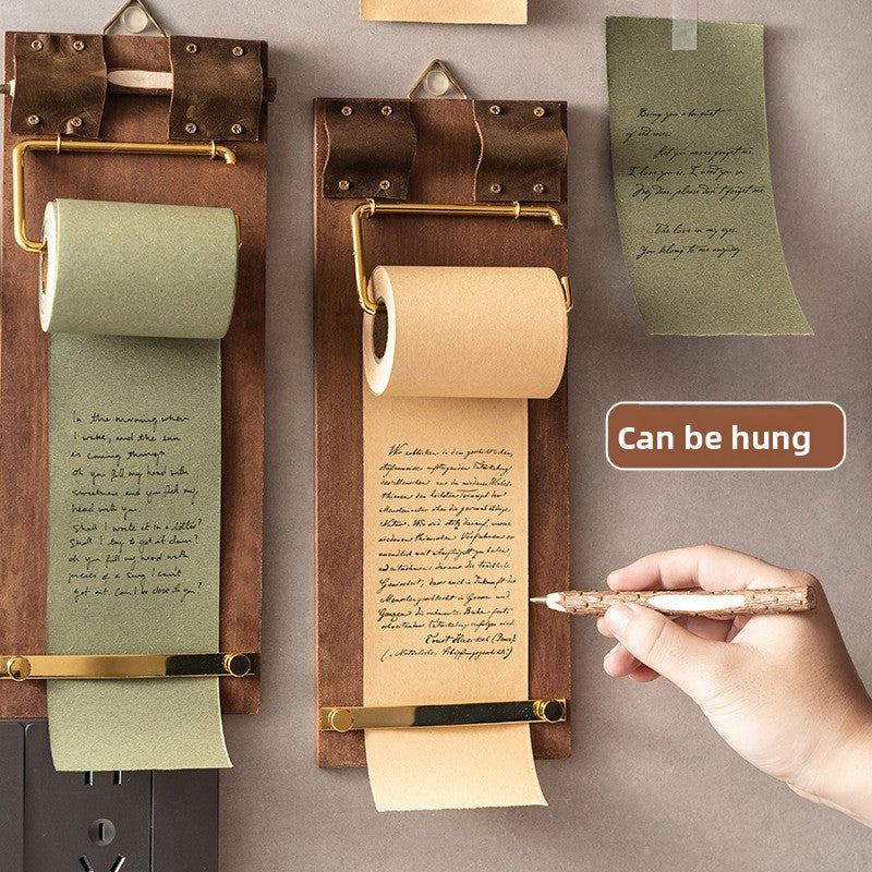 Retro Hanging Memo Board with Paper Roll