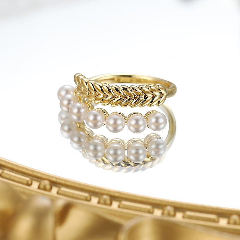 Retro Heart Geometric Crystal Ring