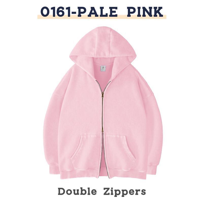 Retro Heavyweight Zipper Hoodie for Men and Women