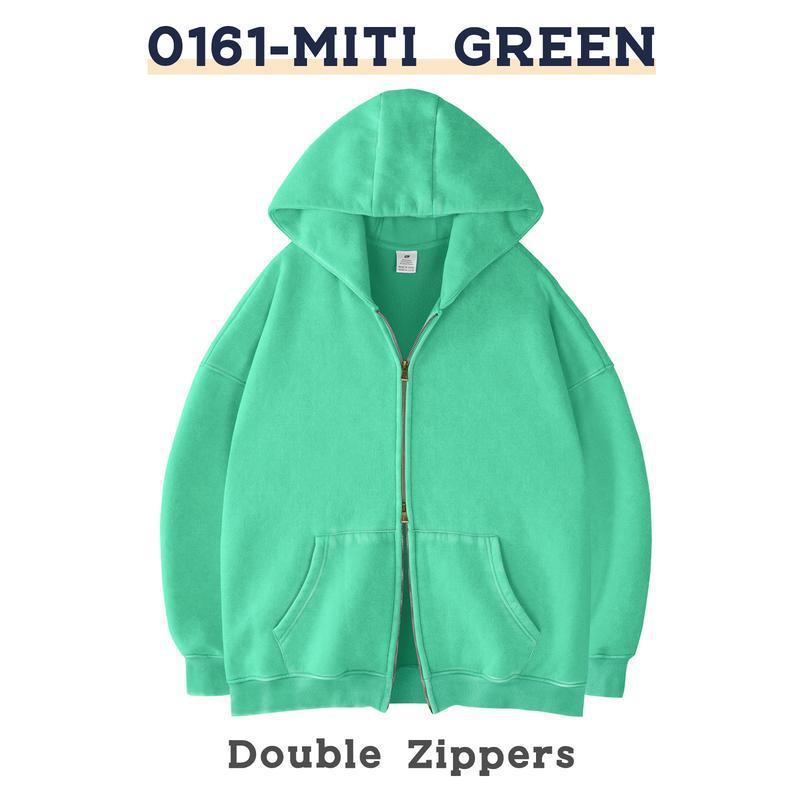 Retro Heavyweight Zipper Hoodie for Men and Women