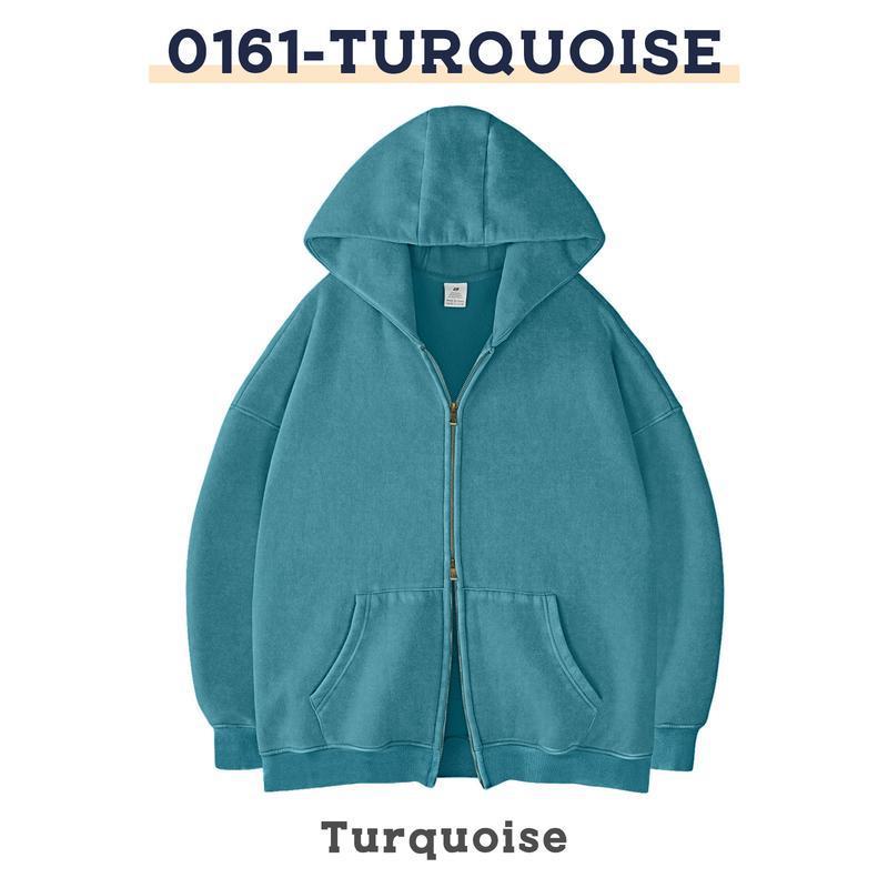 Retro Heavyweight Zipper Hoodie for Men and Women