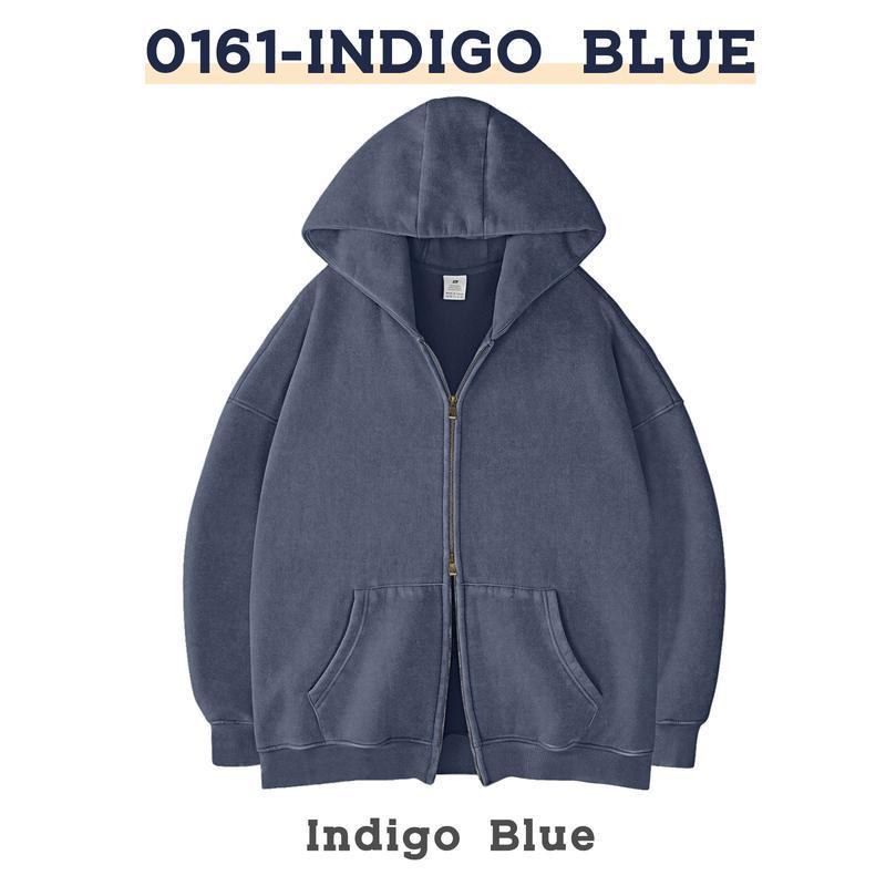 Retro Heavyweight Zipper Hoodie for Men and Women