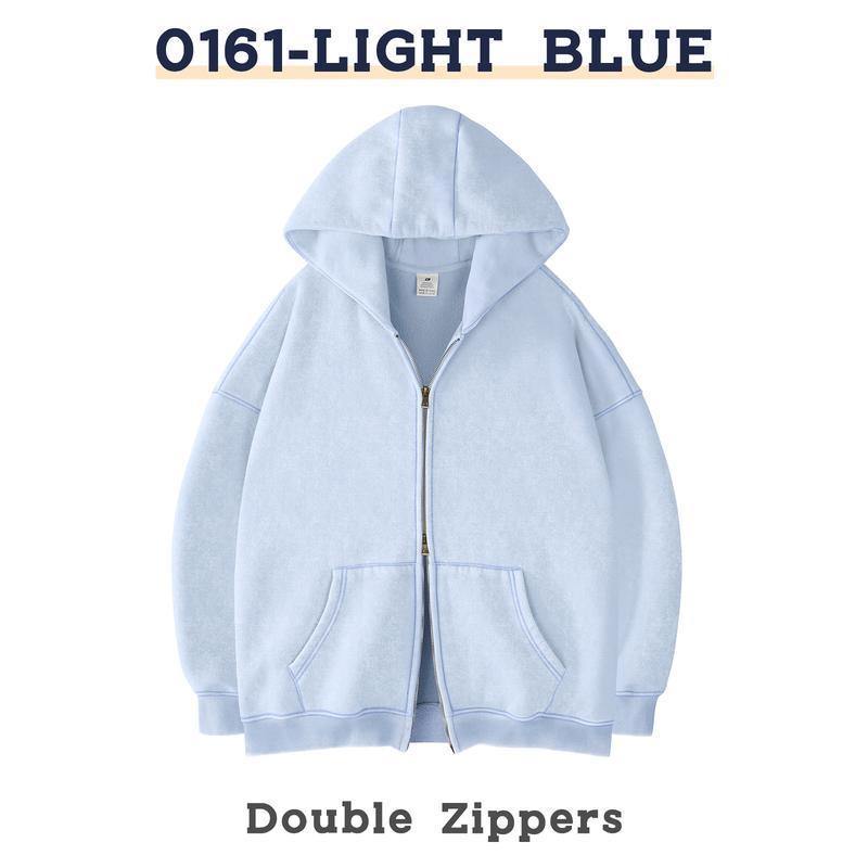 Retro Heavyweight Zipper Hoodie for Men and Women