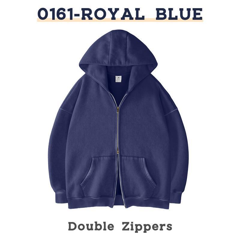 Retro Heavyweight Zipper Hoodie for Men and Women