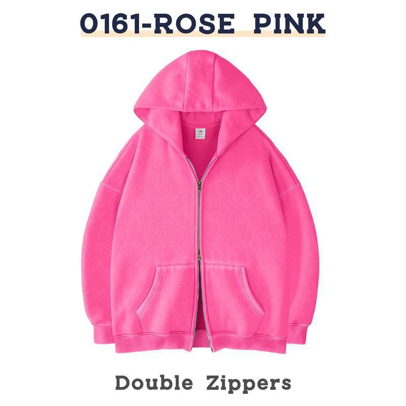 Retro Heavyweight Zipper Hoodie for Men and Women