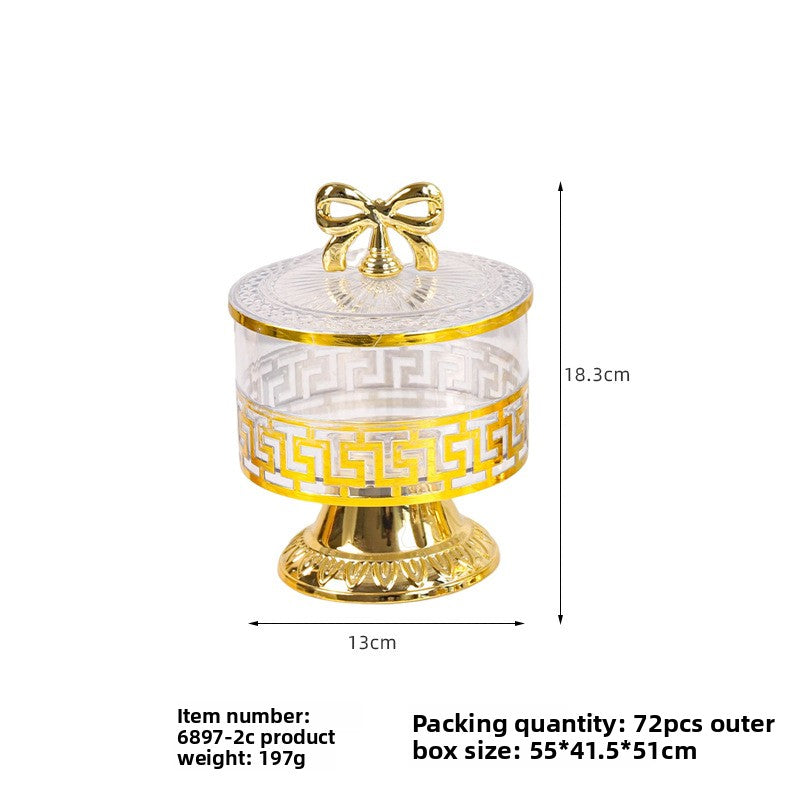 retro high-footed gilded candy jar