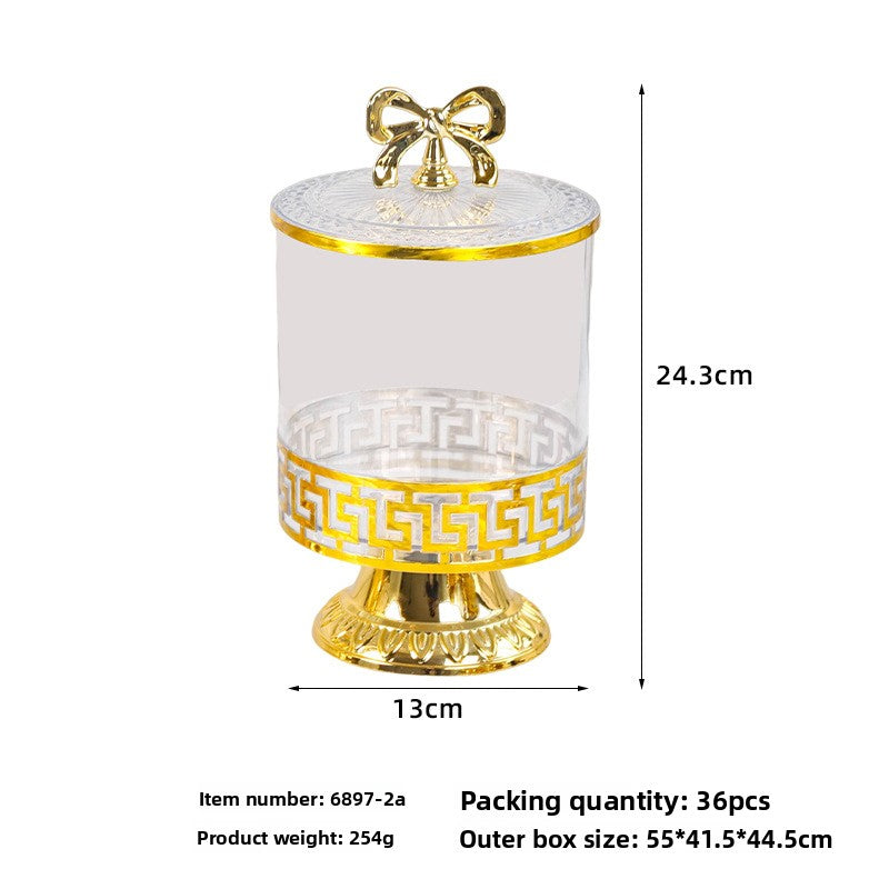 retro high-footed gilded candy jar