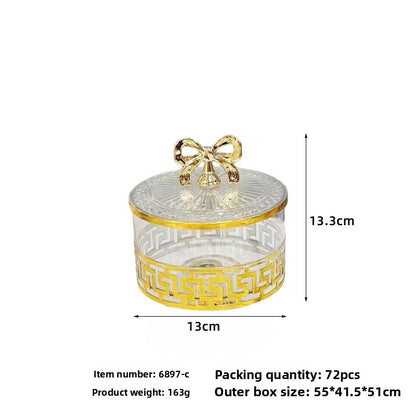 retro high-footed gilded candy jar