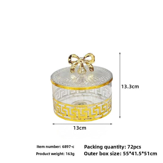 retro high-footed gilded candy jar