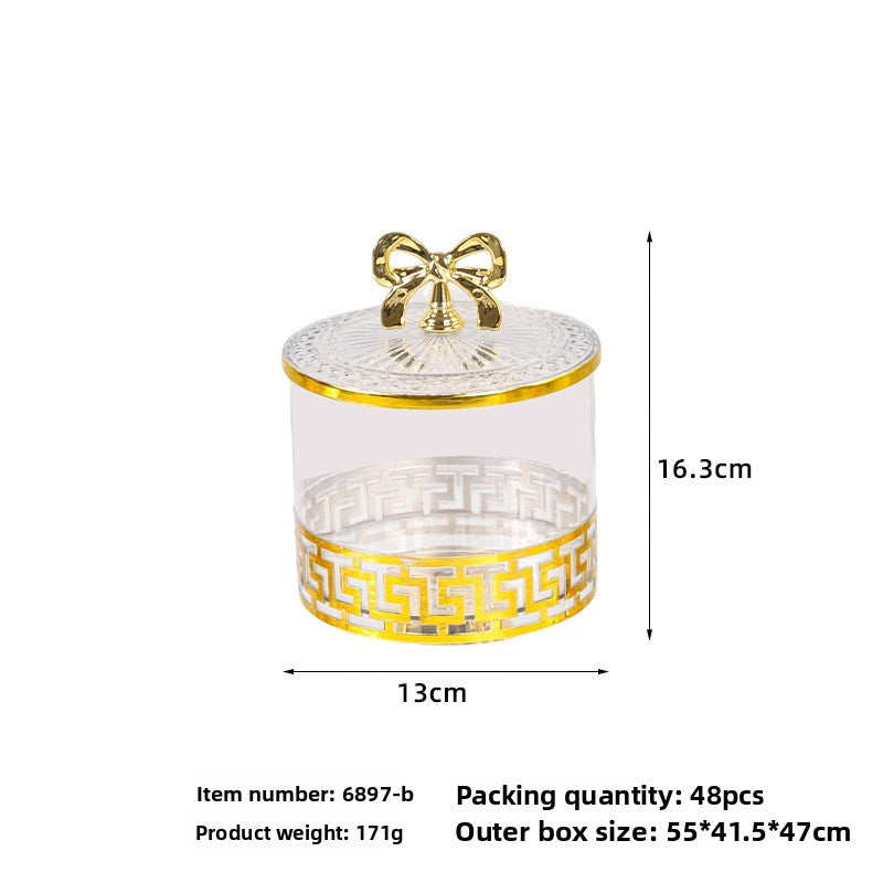 retro high-footed gilded candy jar