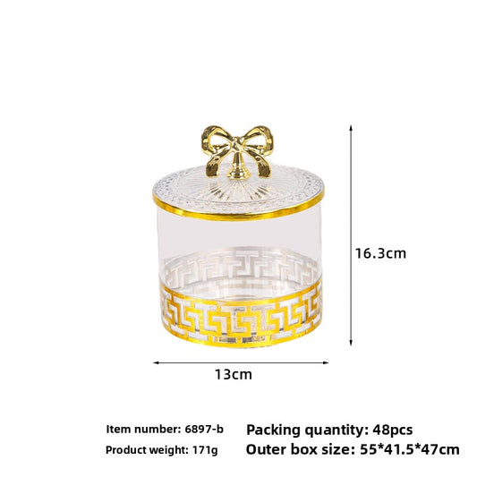 retro high-footed gilded candy jar