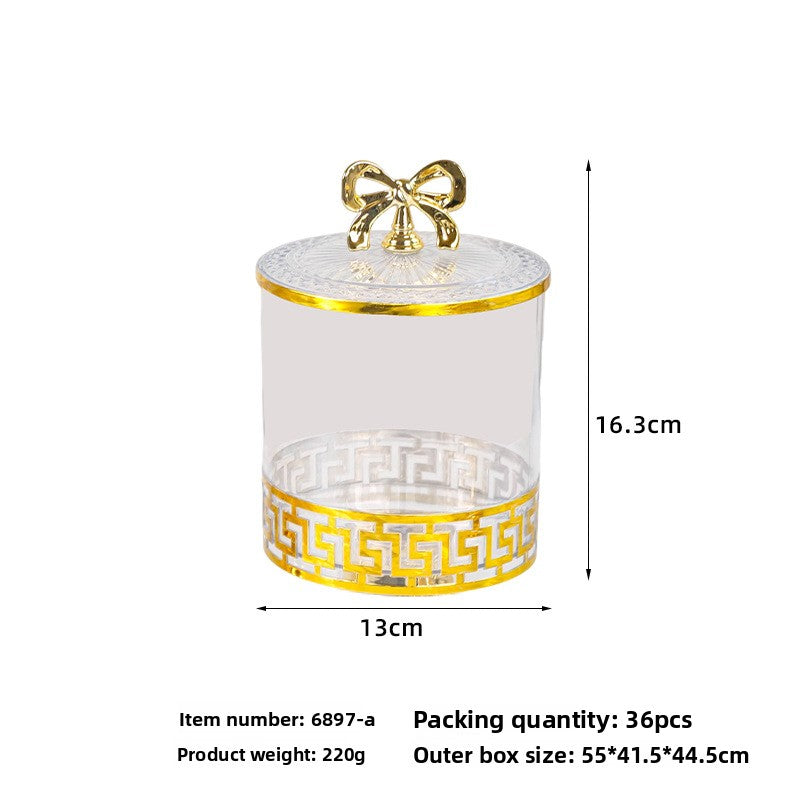 retro high-footed gilded candy jar