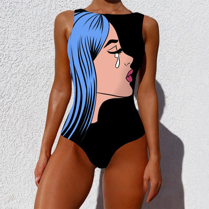 Retro High-Waist One-Piece Swimsuit