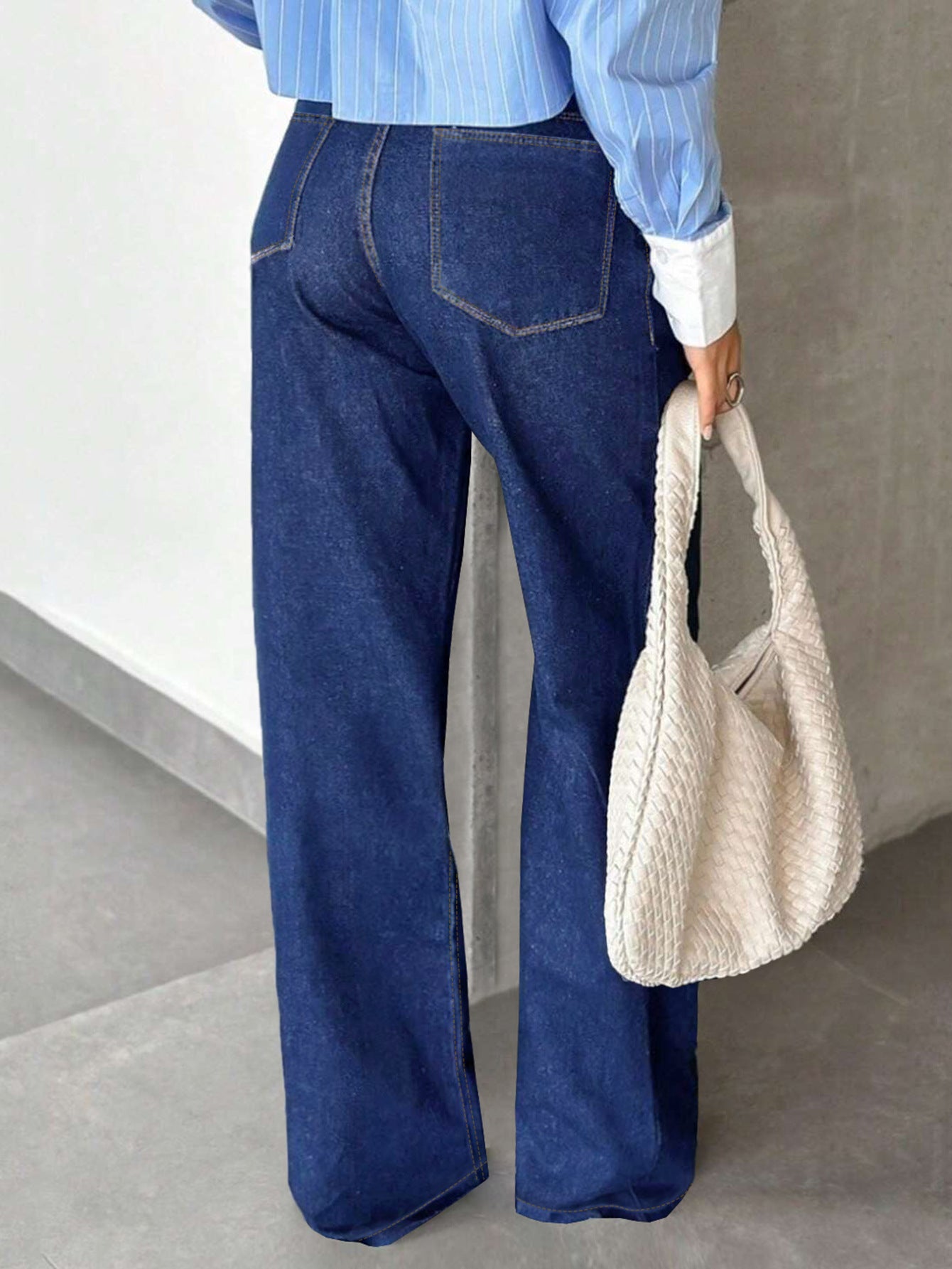 Retro High Waist Straight Leg Jeans