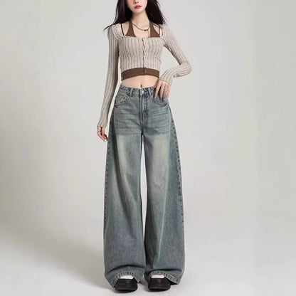 Retro High Waist Wide Leg Jeans