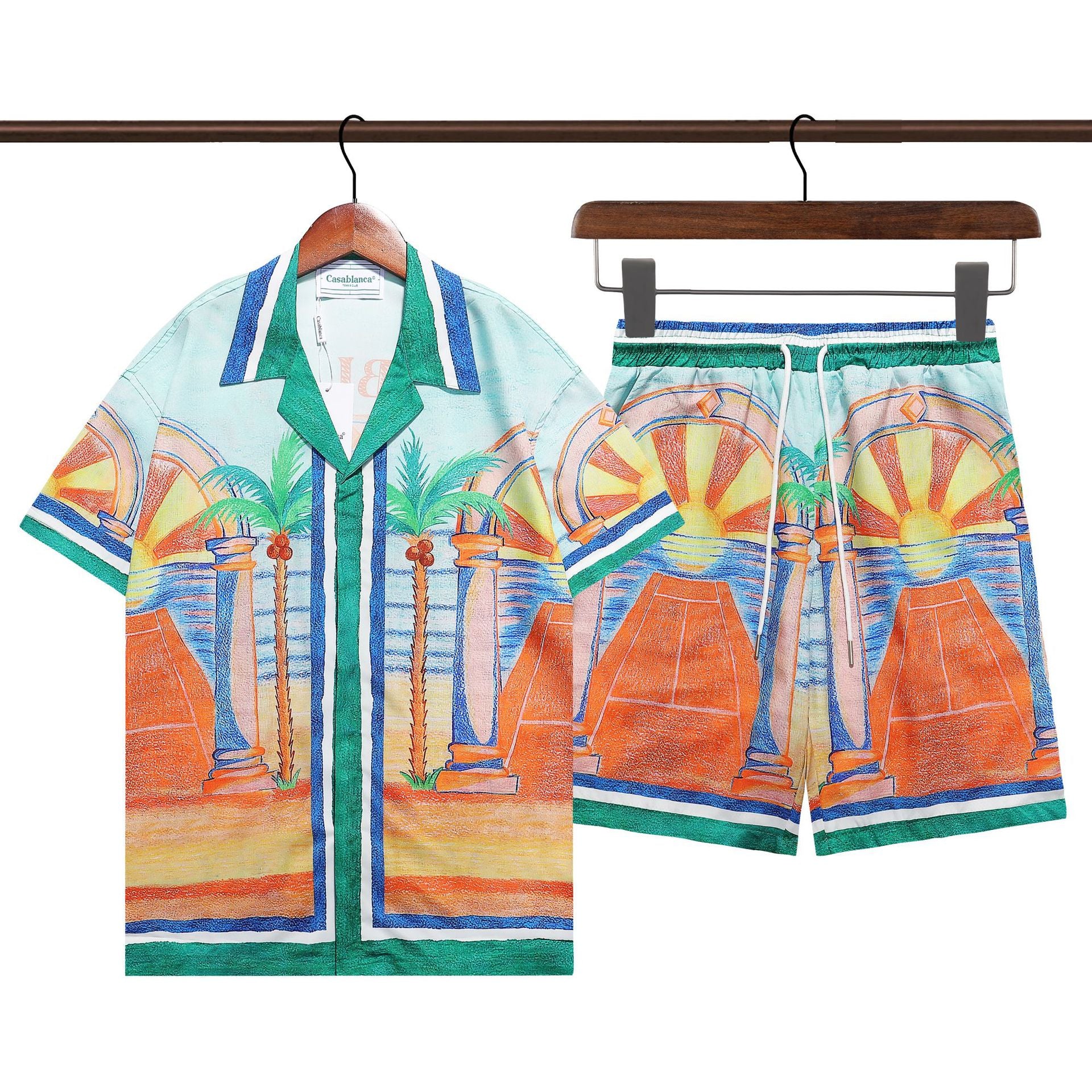 Retro Hip Hop Men's Short Sleeve Shirt