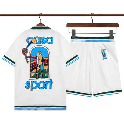 Retro Hip Hop Men's Short Sleeve Shirt