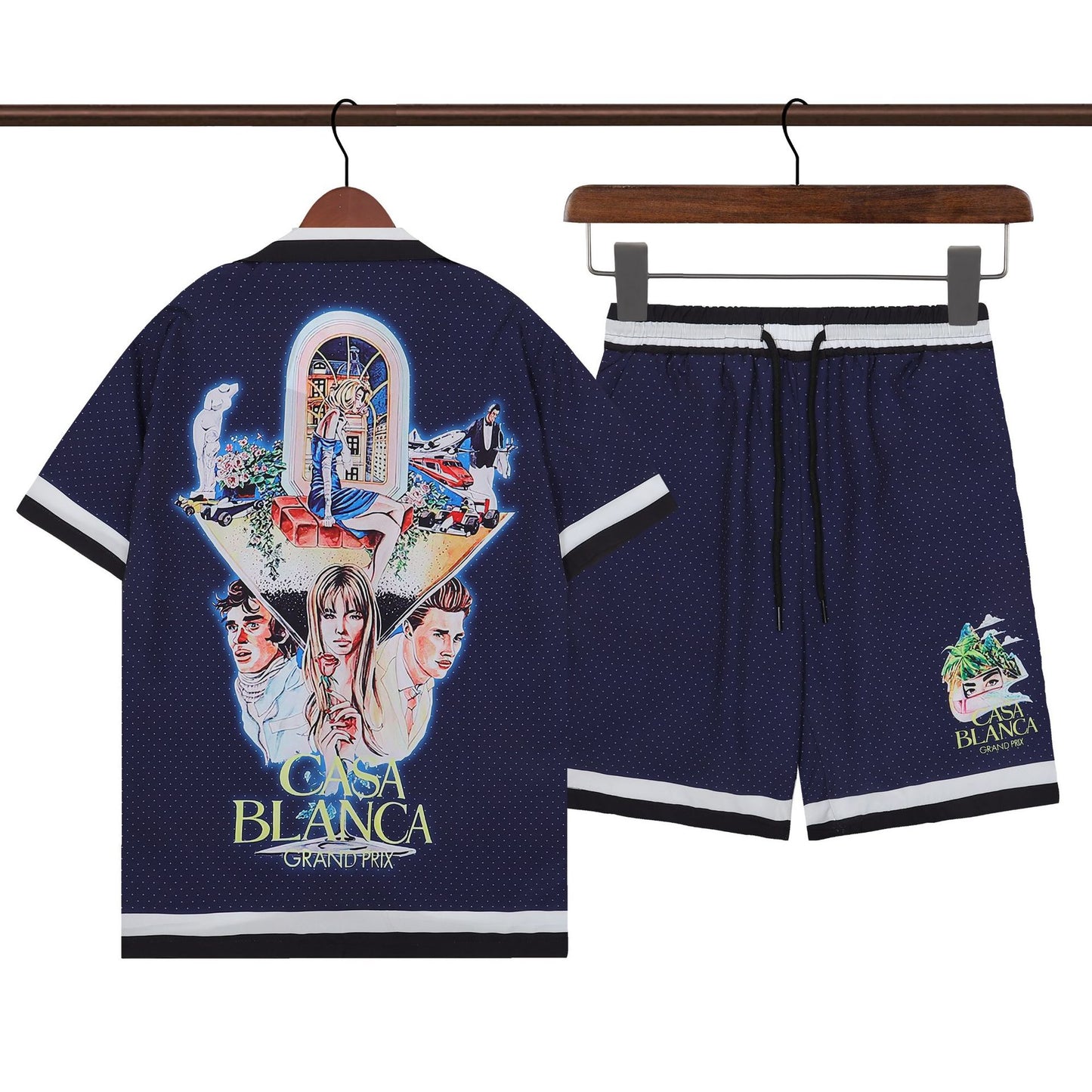 Retro Hip Hop Men's Short Sleeve Shirt