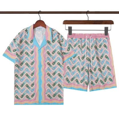 Retro Hip Hop Men's Short Sleeve Shirt