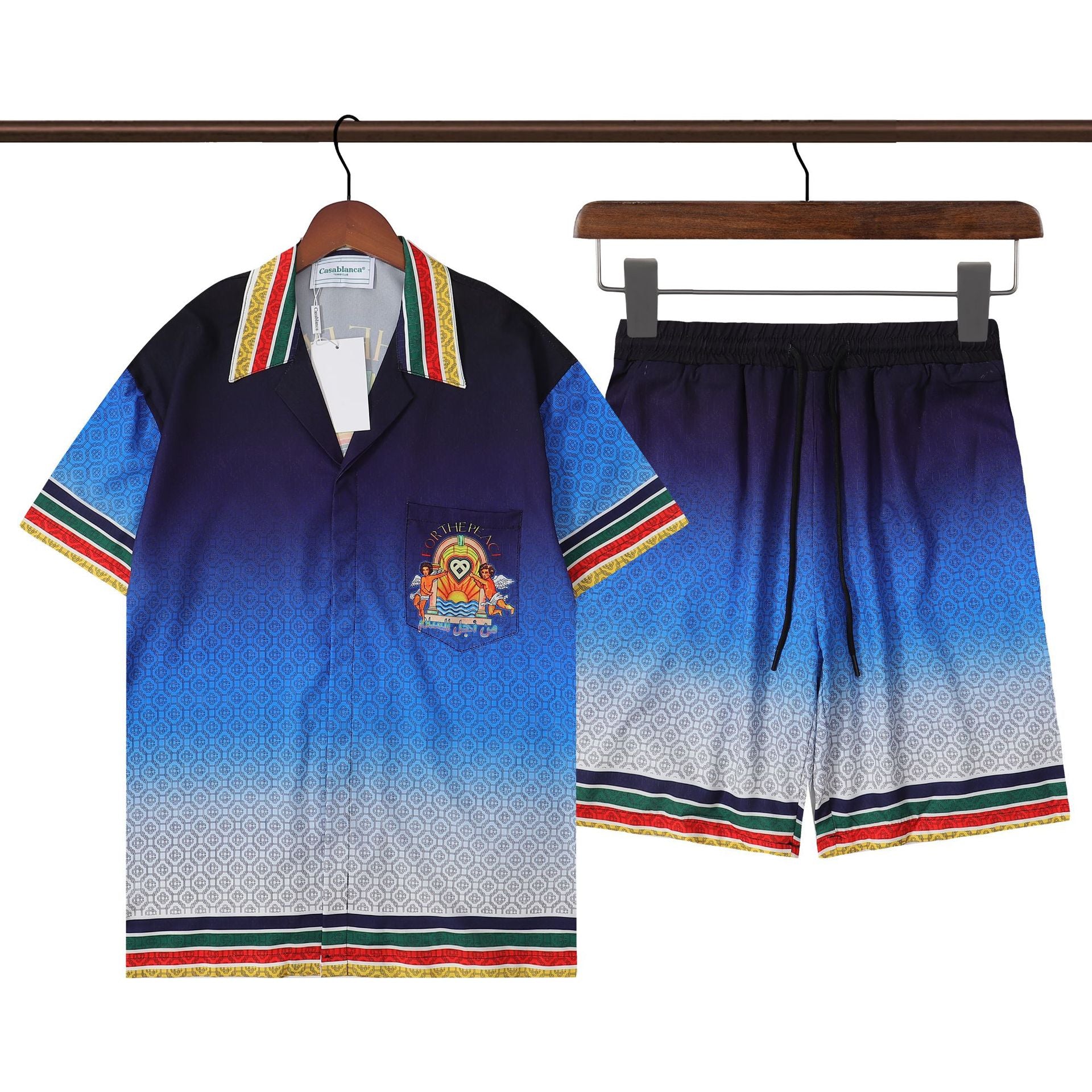 Retro Hip Hop Men's Short Sleeve Shirt