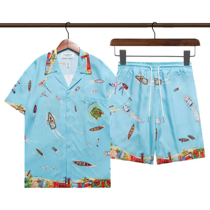 Retro Hip Hop Men's Short Sleeve Shirt