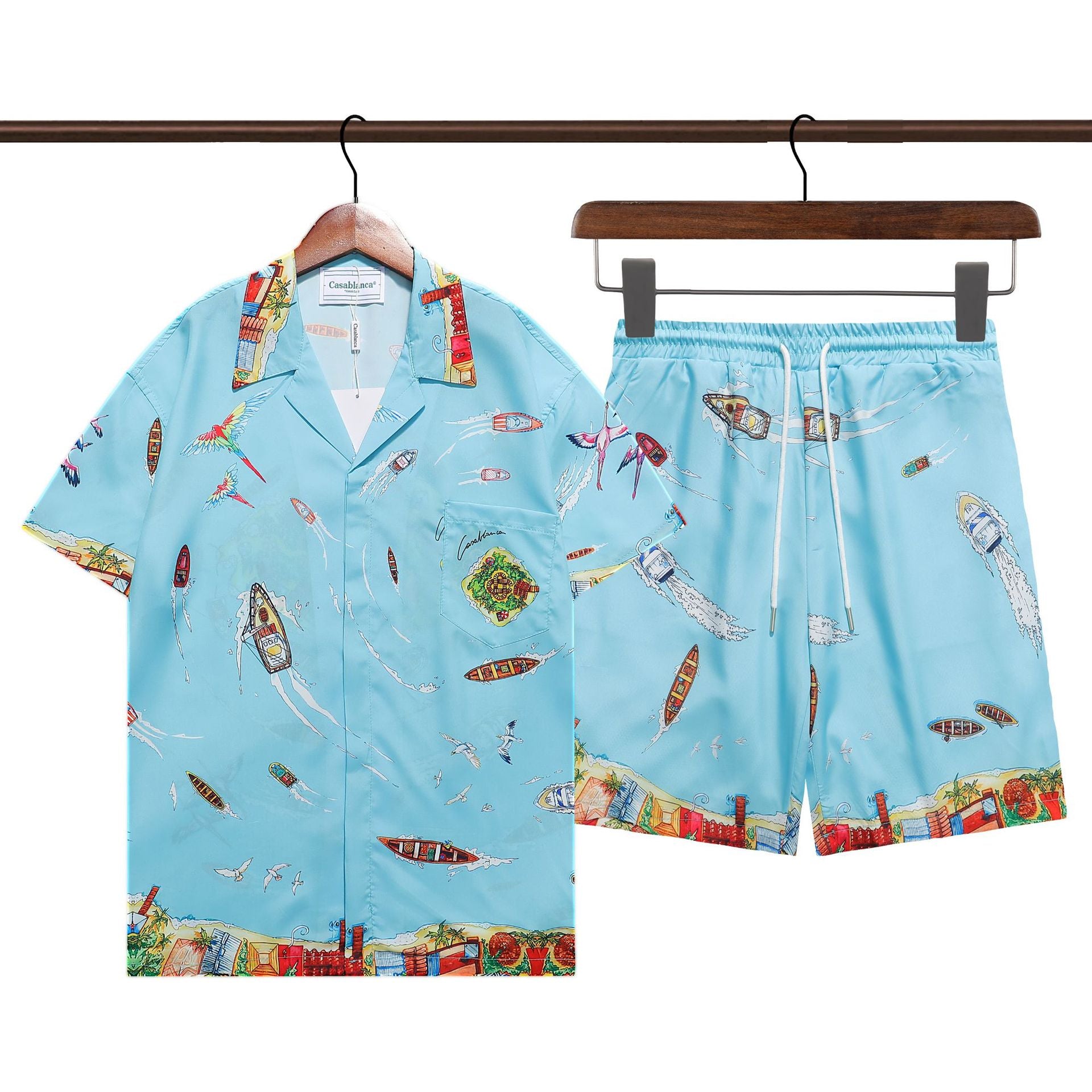 Retro Hip Hop Men's Short Sleeve Shirt