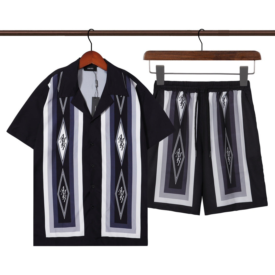 Retro Hip Hop Men's Short Sleeve Shirt