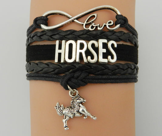 Retro Horse Racing Pendant Bracelets