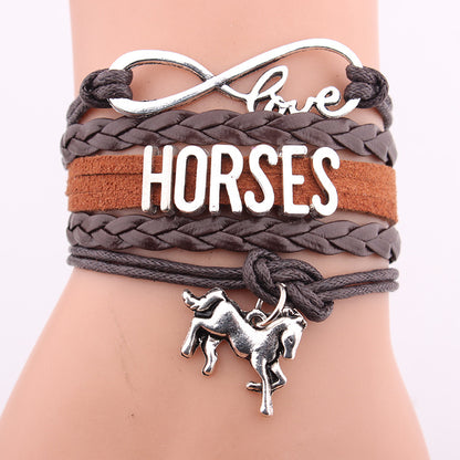 Retro Horse Racing Pendant Bracelets