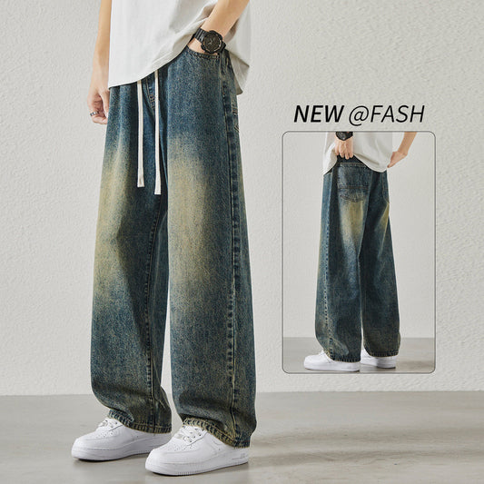 Retro Ice Silk Denim Pants