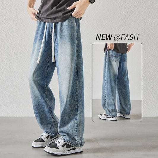 Retro Ice Silk Denim Pants