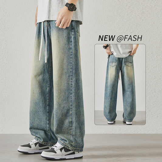 Retro Ice Silk Denim Pants