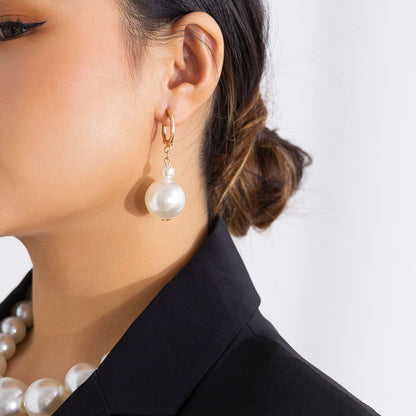 Retro imitation pearl beaded necklace