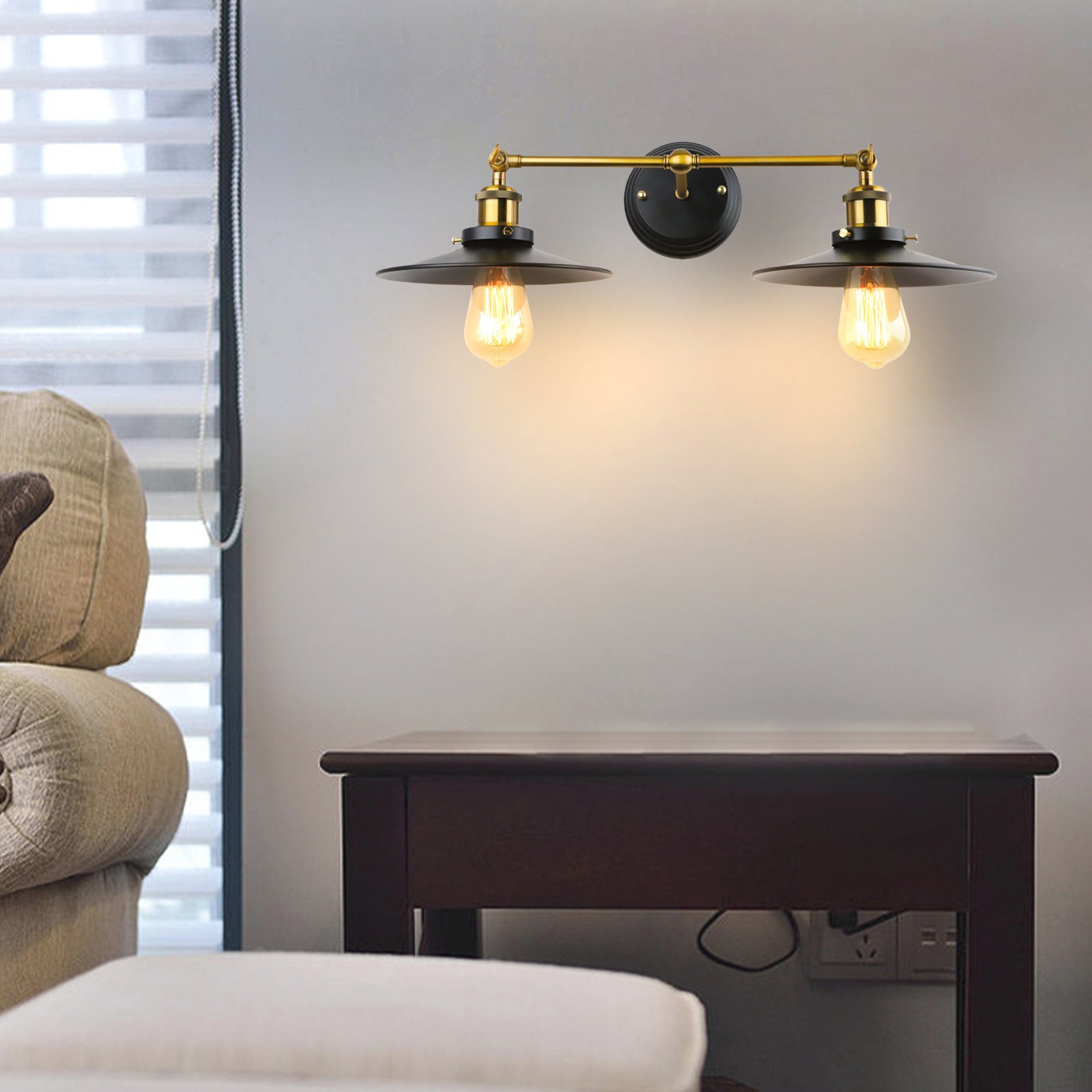 Retro Industrial Double Head Wall Lamp
