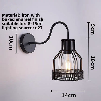 Retro Industrial Iron Wall Lamp