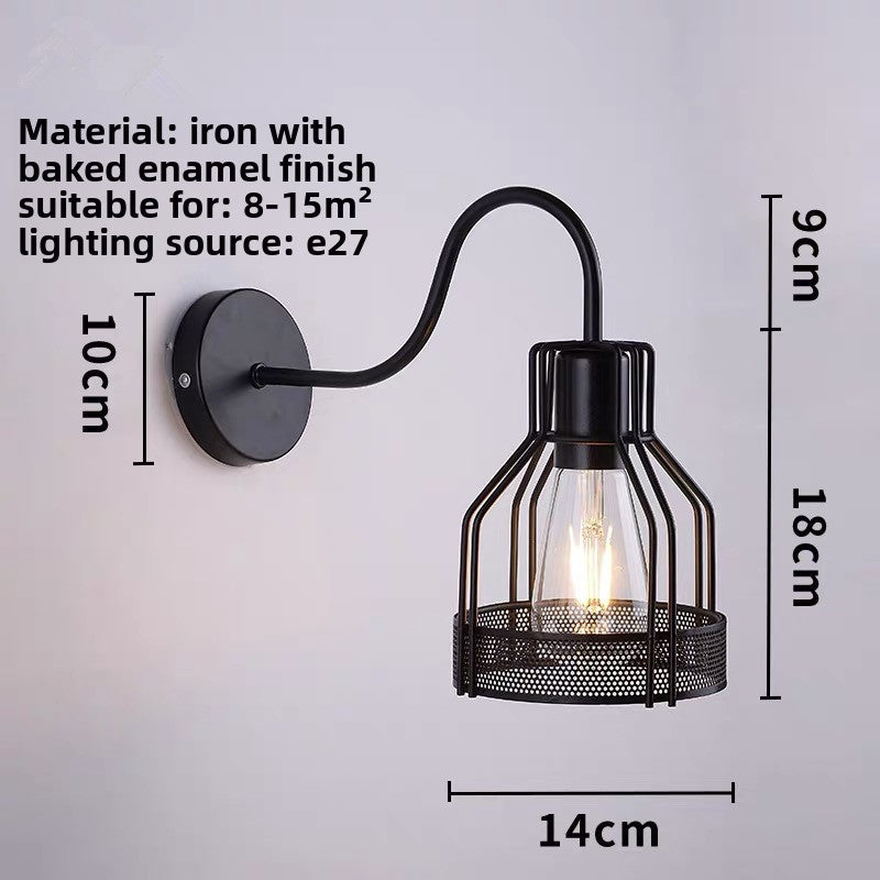 Retro Industrial Iron Wall Lamp
