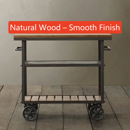 Retro Industrial Storage Cart with Wheels