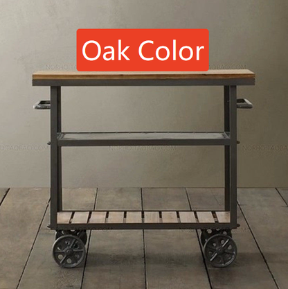 Retro Industrial Storage Cart with Wheels