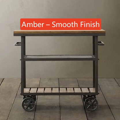 Retro Industrial Storage Cart with Wheels