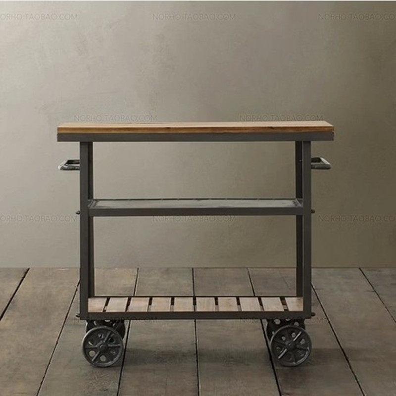 Retro Industrial Storage Cart with Wheels