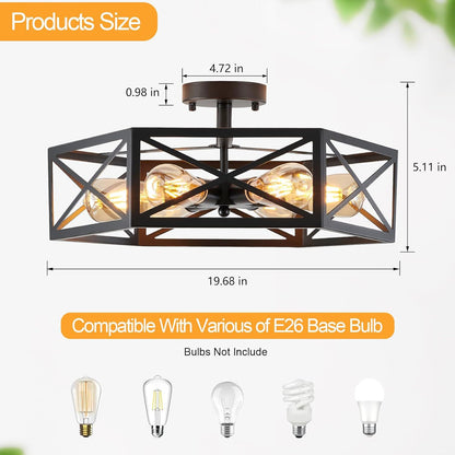 Retro industrial-style balcony entrance ceiling lamp