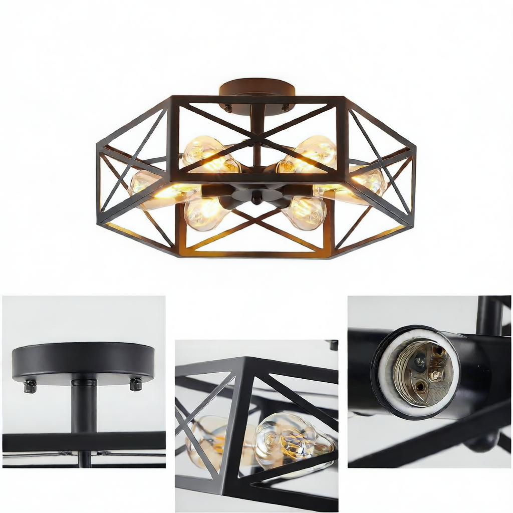 Retro industrial-style balcony entrance ceiling lamp